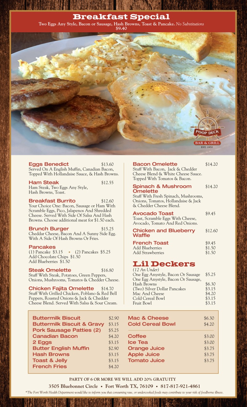 breakfast menu