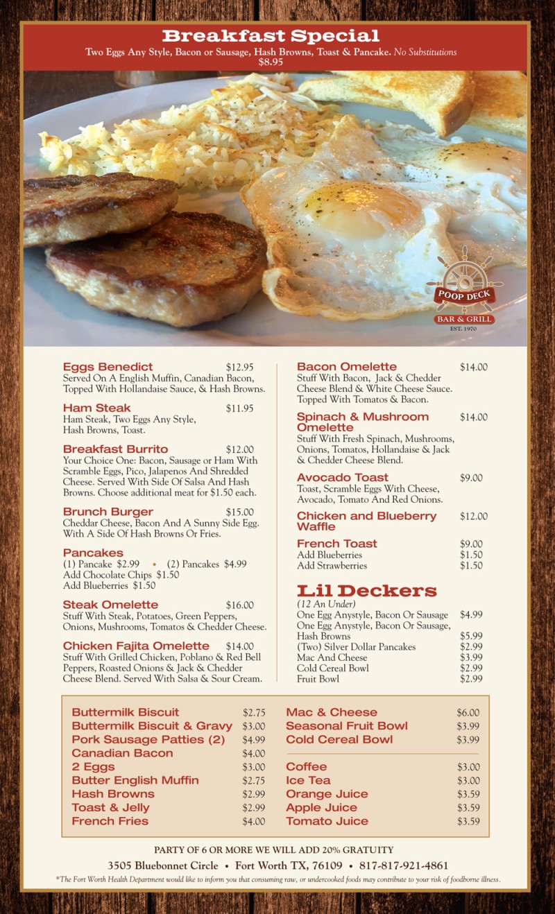 breakfast menu